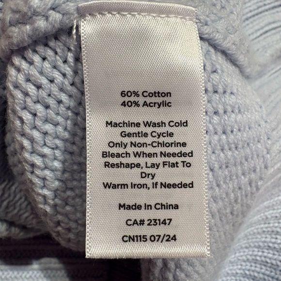 Haven Talbots light blue cotton chunky roll neck sweater medium - Picture 5 of 6